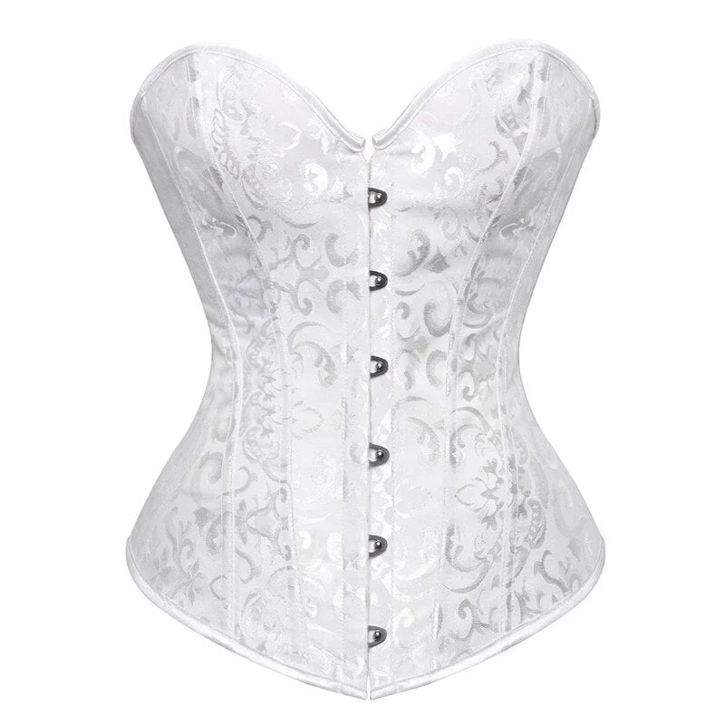 Sapubonva corsets and bustiers top corselet overbust lingerie bridal mujer corset push up waist blue women white black wedding