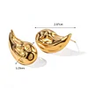 Stylish Texture 18K Golden Silver Earrings