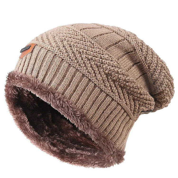 BrosWear Wool Thick Fleece Knitted Hat