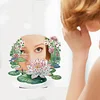 DIY Diamonds Painting Special Shaped Crystal Drill Crafts Mirror Desk Ornament Decor Kit(Lotus)