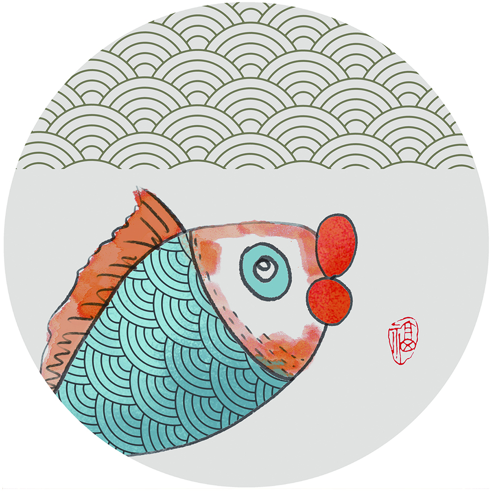 

Cat Fish - 11CT Stamped Cross Stitch - 50*50CM, 501 Original