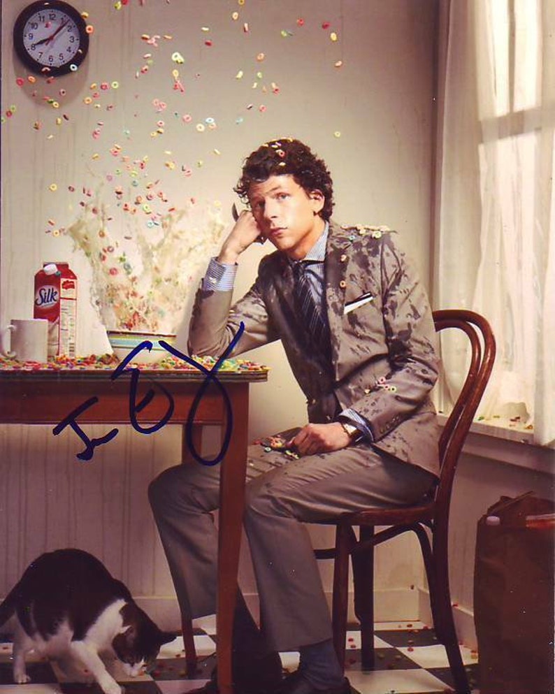 Jesse eisenberg signed autographed exploding cereal silk milk Photo Poster painting