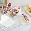 (US Local)6Pcs Flower Puppy Diamond Painting Greeting Card Diamond Handmade Card