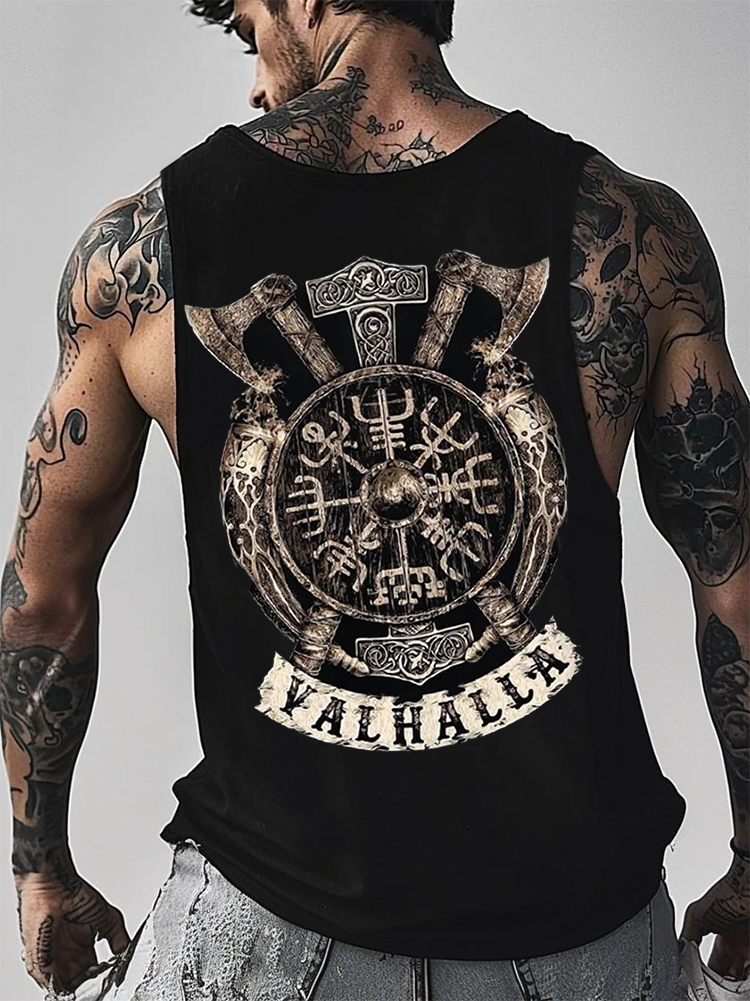 Viking Valhalla Axe Rune Print T-Shirt / Rvogue / Rvogue