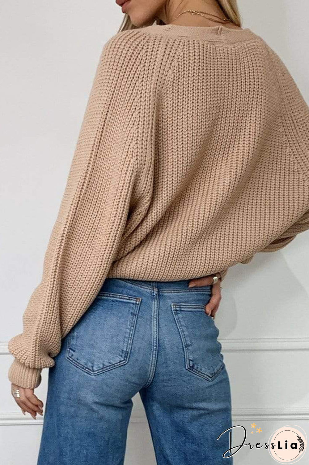 Casual Solid Patchwork V Neck Tops(4 Colors)