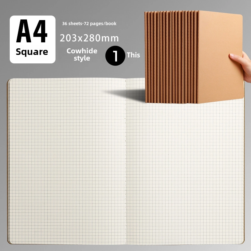 B5 Student Workbook Cowhide Paper Stitched Notebook Diary Practice Book Office Stationery