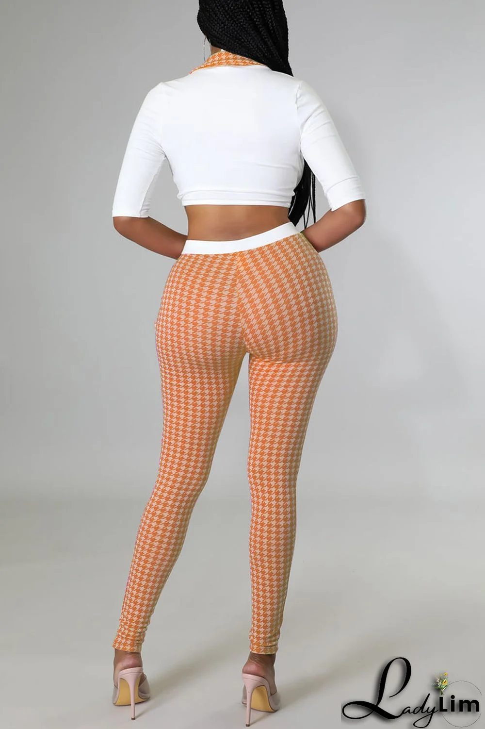 Black Sexy Print Bandage Split Joint V Neck Half Sleeve Two Pieces