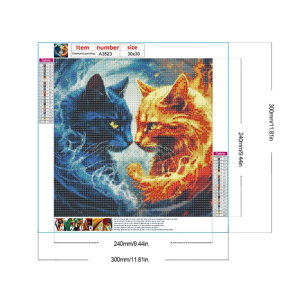 Diamond Painting - Full Round Drill - Cat(Canvas|30*30cm)