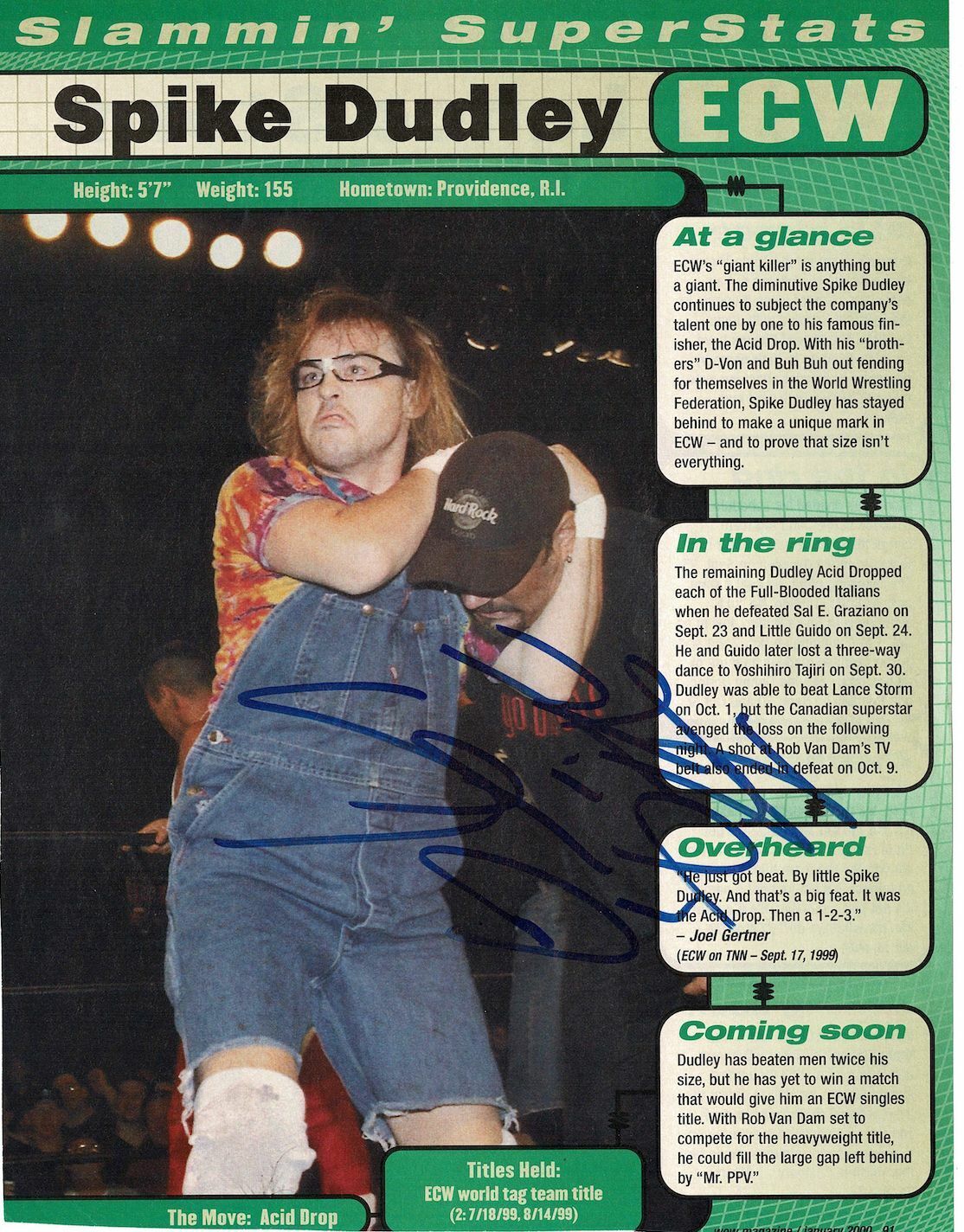 Spike Dudley signed autographed magazine Photo Poster painting! AMCo! 13574