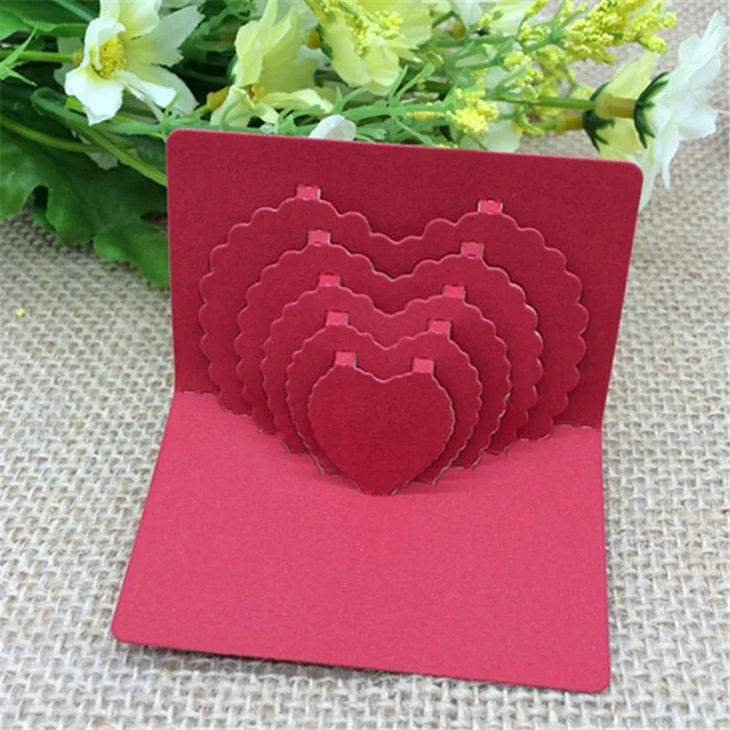 3D stereo concentric sweet heart Metal Cutting Dies Stencil Scrapbooking Photo Album Card Paper Embossing Craft DIY