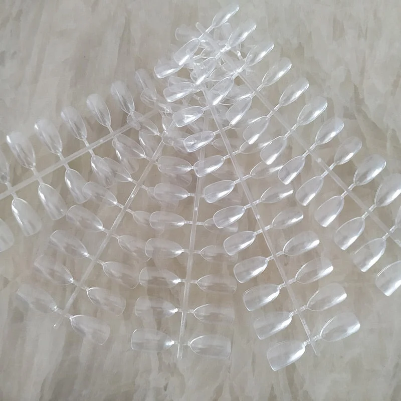 18 Colors Full Cover Stiletto Fake Nails Short Sharp Pointed False Nail Art Tips Acrylic Almond Nails Press On Nail Art Designs-Nail Inspo