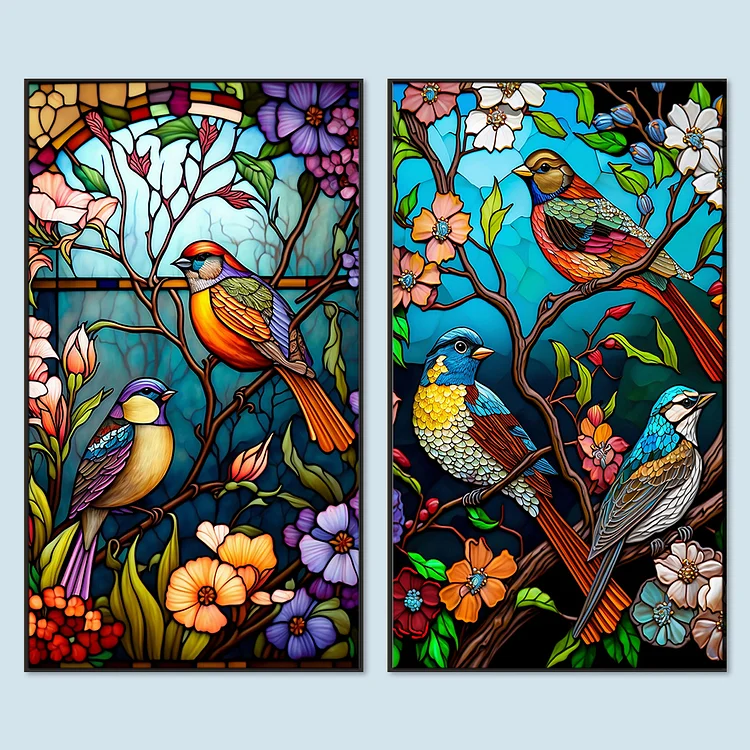 Stained Glass Peacock 5D DIY Full Drill Diamond Painting Art Kits