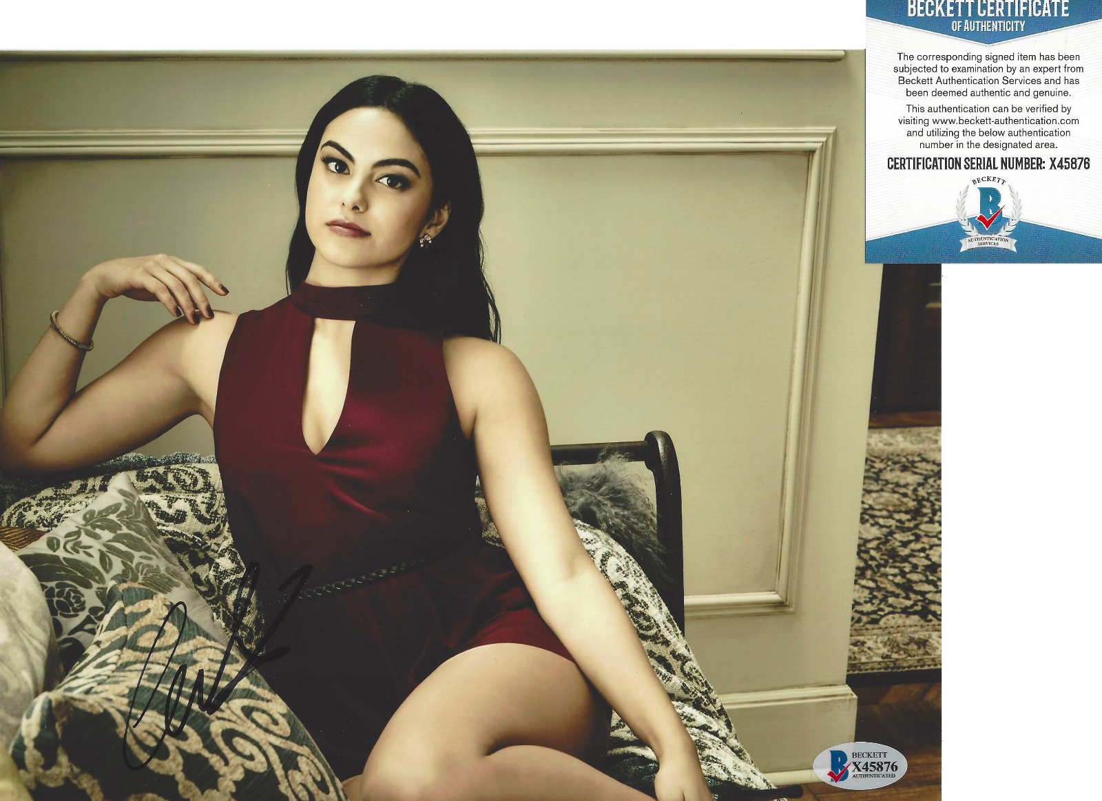 CAMILA MENDES SIGNED 'RIVERDALE' 8x10 SHOW Photo Poster painting B ACTRESS BECKETT COA BAS