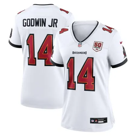 Women's Tampa Bay Buccaneers #14 Chris Godwin Jr.  White 50th Season White Game Jersey