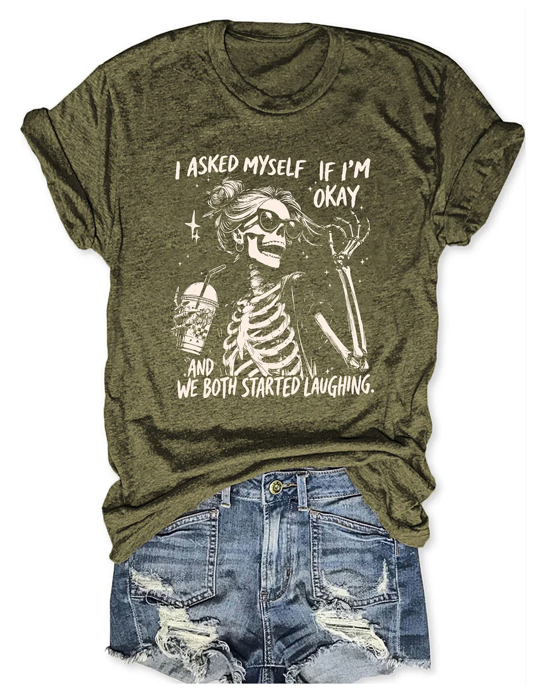 I Asked Myself If I'm Okay Skeleton T-shirt