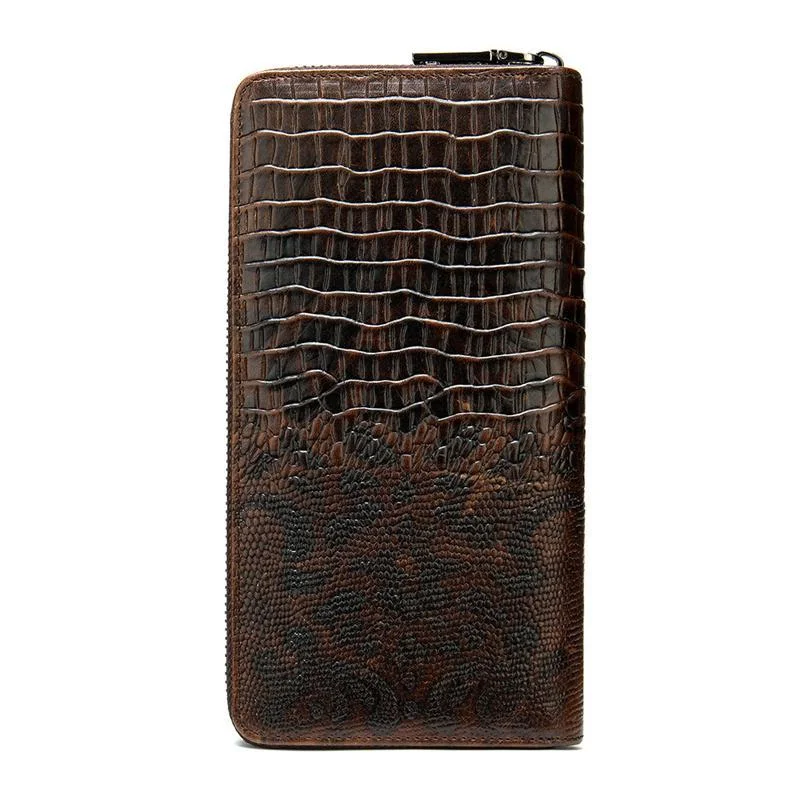 Trendy Leather Crocodile Embossed Design Business Casual Wallet