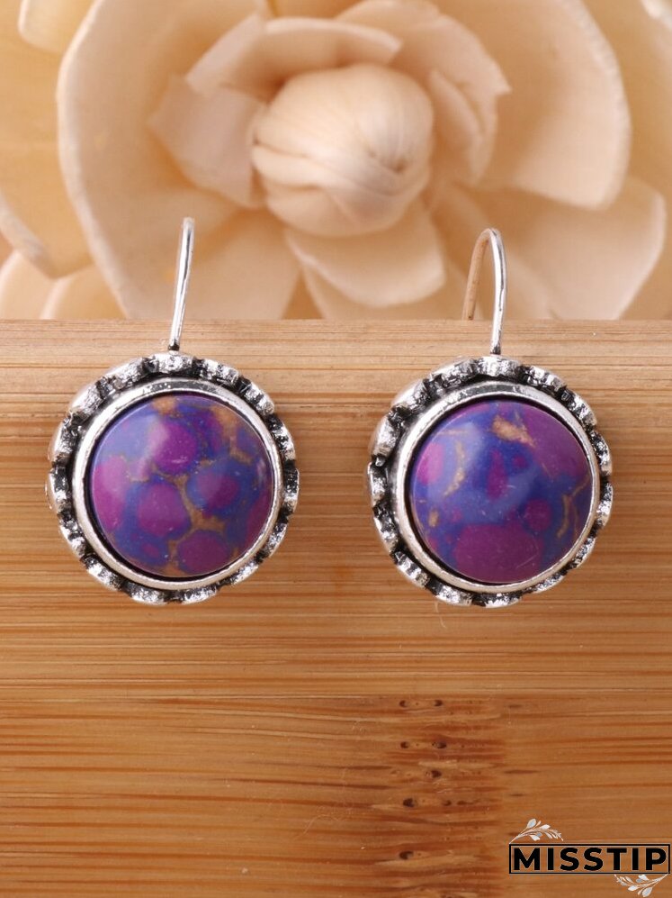 Gemstone Decor Earrings