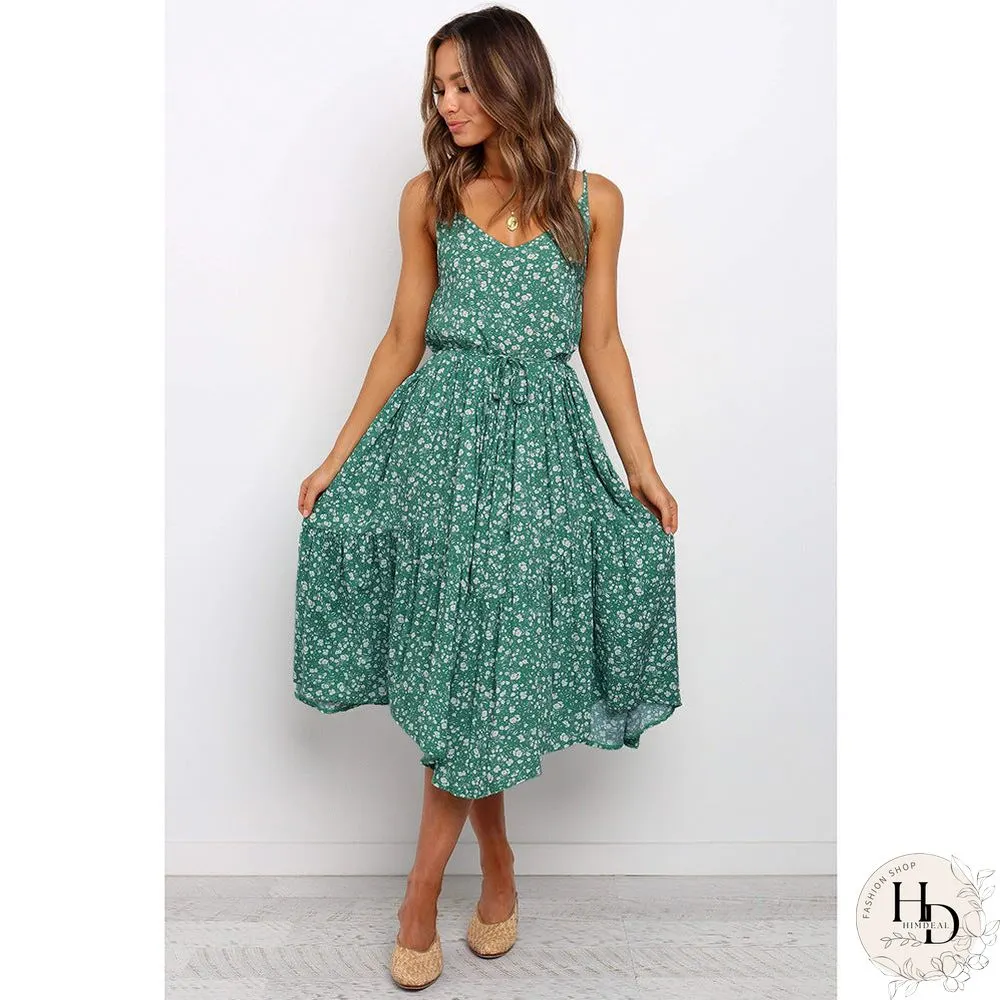 Spaghetti Strap Mini Swing Dress