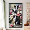 Diamond Painting - Full Round Drill - Cat and Flowers(Canvas|40*70cm)