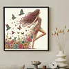 Floral Butterfly Walking Special Shaped 5D DIY Partial Drill Diamond Painting Kits 30x30cm Diamond Art Kit for Adults Home Decor