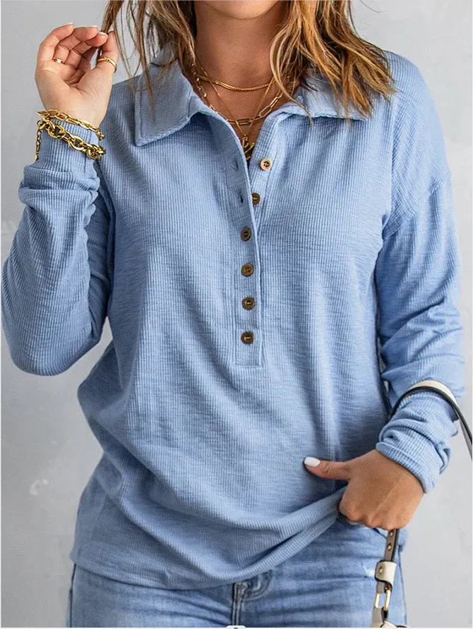 Churchf Churchf Color Sweater Women's Single Breasted Lapel Long Sleeve Loose Casual Bottom Jacket Autumn Winter New