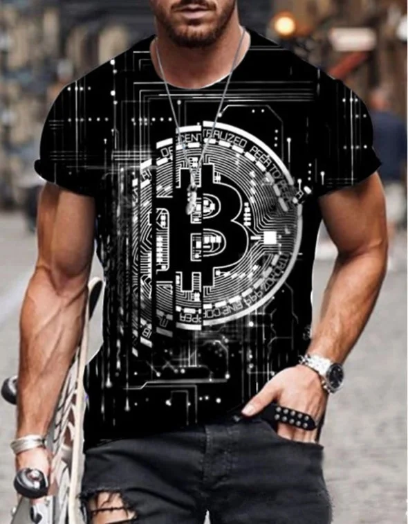 Men's T-Shirt 3D Print Short Sleeve Casual Tops