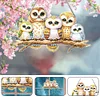Diamond Painting Acrylic Owl Family Hanging Pendant Home Windows Decor