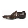 Stylish Mens Slip On Casual Leather Dress Shoes Buckle
