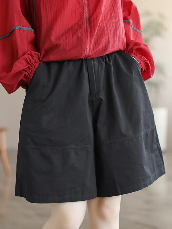 4 Colors Casual High Waisted Pure Color Shorts