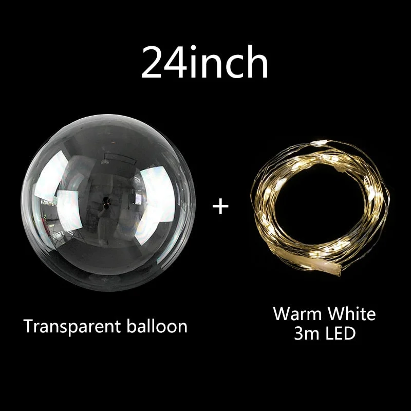 1Set Led Balloon With Column Stand Luminous Transparent Bobo Balloons Stand LED String Lights Wedding Birthday Party Decoration