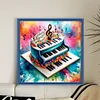 (US Only)Piano Printed Cross Stitch Kit 45x45cm DIY 11CT Thread Art Needlework Home Decor