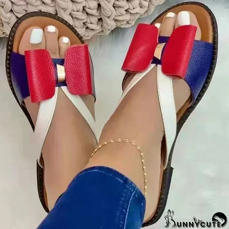 Women's Beach Casual Bow Slippers