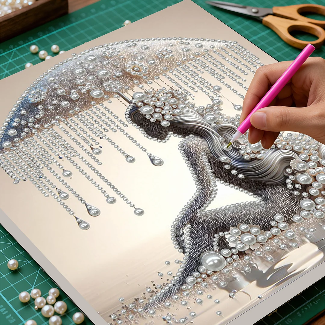 Umbrella Woman - DIY Pearl Diamond Art Kit With Frame 30*30cm