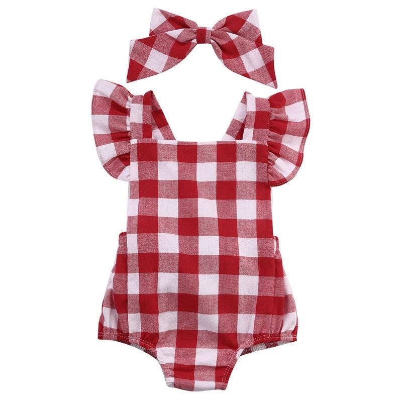 Newborn Toddler Infant Baby Girl Kids Cotton Romper Jumpsuit Casual Clothes Bownot 2Pcs Outfit AB