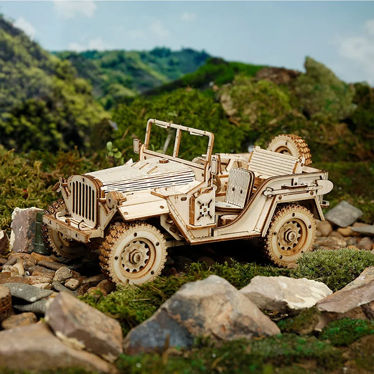 ROKR Jeep Militaire Puzzle 3D Bois