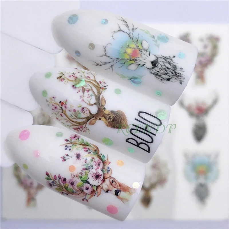 Nail sticker art decoration slider love heart adhesive design Water decals manicure lacquer accessoires polish foil