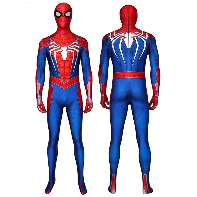Adult Superhero Spider PS4 Parker  Jumpsuit Cosplay Costume Halloween Masquerade Party Bodysuit