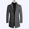 Winter Solid Color Casual Woolen Coat