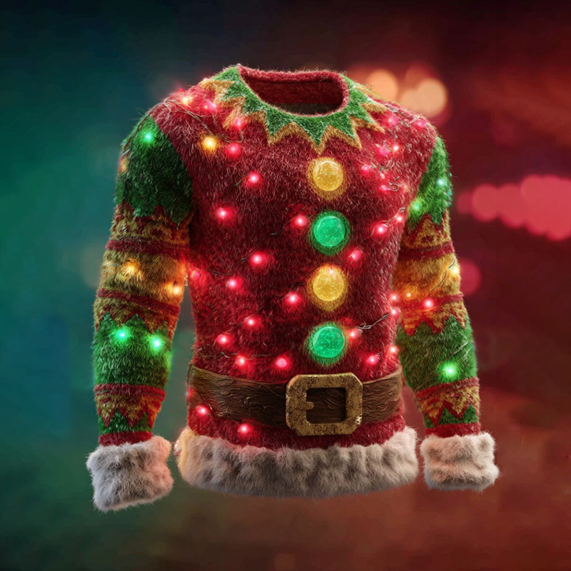 Men's Christmas Pattern Ugly Flannel Hoodie elevenforest