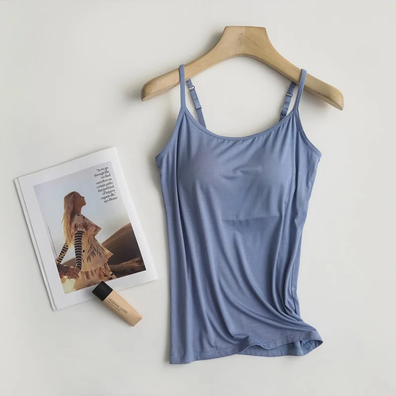 WOMEN'S COOL FLOWY BRA CAMI WITH BUILT-IN CUPS