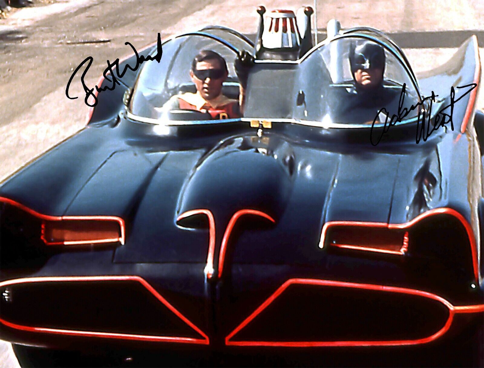 BATMOBILE BATMAN ROBIN SIGNED AUTOGRAPH 8.5X11 Photo Poster painting REPRINT ADAM WEST BURT WARD