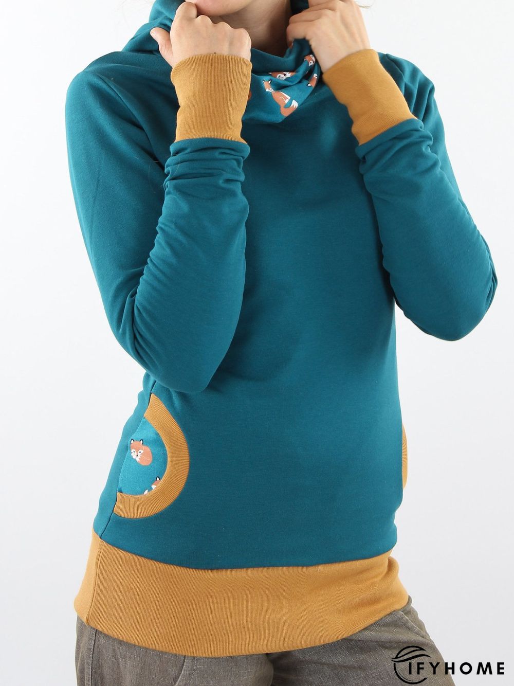 Blue Vintage Floral-Print Sweatshirt | IFYHOME