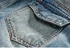 Men's Sherpa Fleece Lined Distressed Denim Trucker Jacket by Inlyline