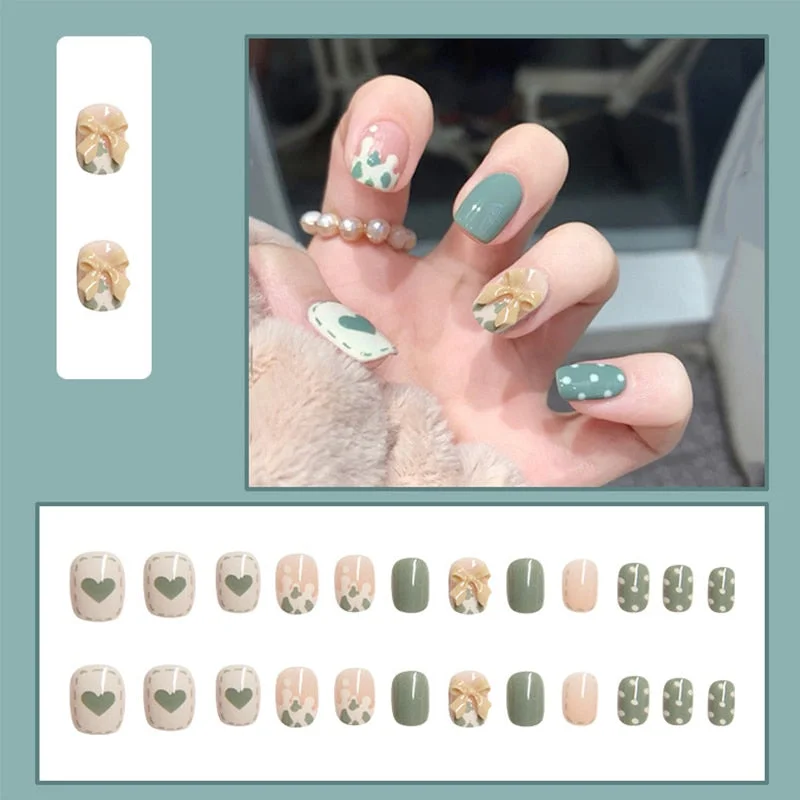 24pcs press on nails Butterfly Decoration Wear Long Paragraph Fashion Manicure Patch False Nails Save Time Wearable Jelly Nails-Nail Inspo