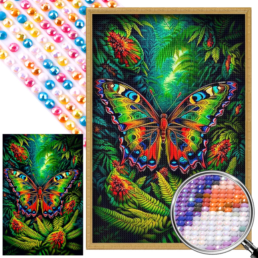 Full Round Partial AB Diamond Painting - Butterfly(Canvas|45*65cm)