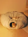 Winter Warm Cat Cave Round Foldable Cat House Long Plush Cat Tunnel Bed Cat Tube