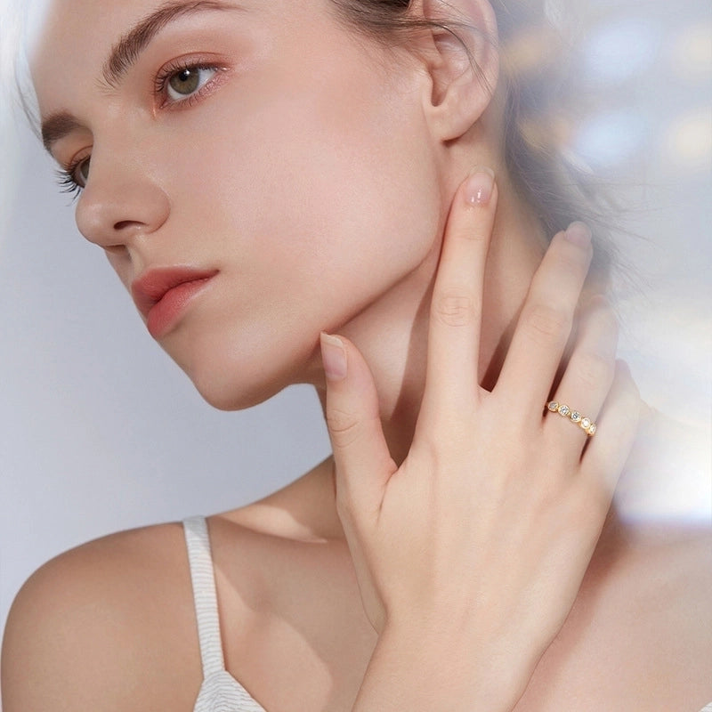 925 Sterling Silver Moissanite Geometric Rings