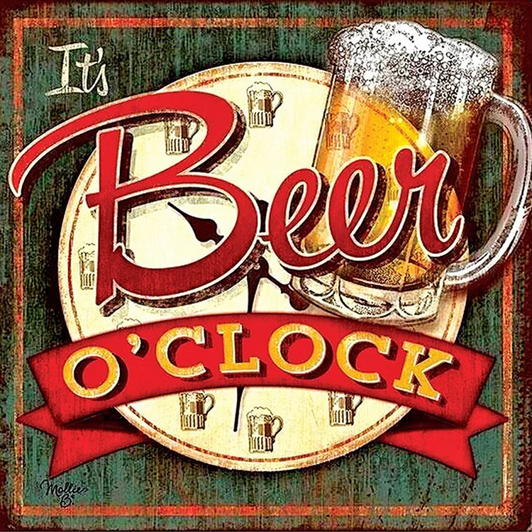 Beer Time 40*40CM (Canvas) Full Round Drill Diamond Painting gbfke