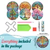 (US Local)6Pcs Wooden Tree Of Life Diamond Painting Coasters for Adults Beginners