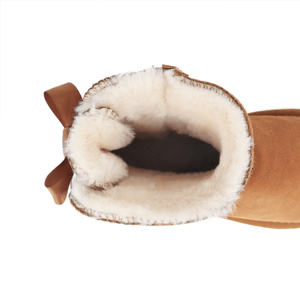 Women's Snow Boots for Winter Mid-Calf high Back Bows-MERUMOTE